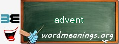 WordMeaning blackboard for advent